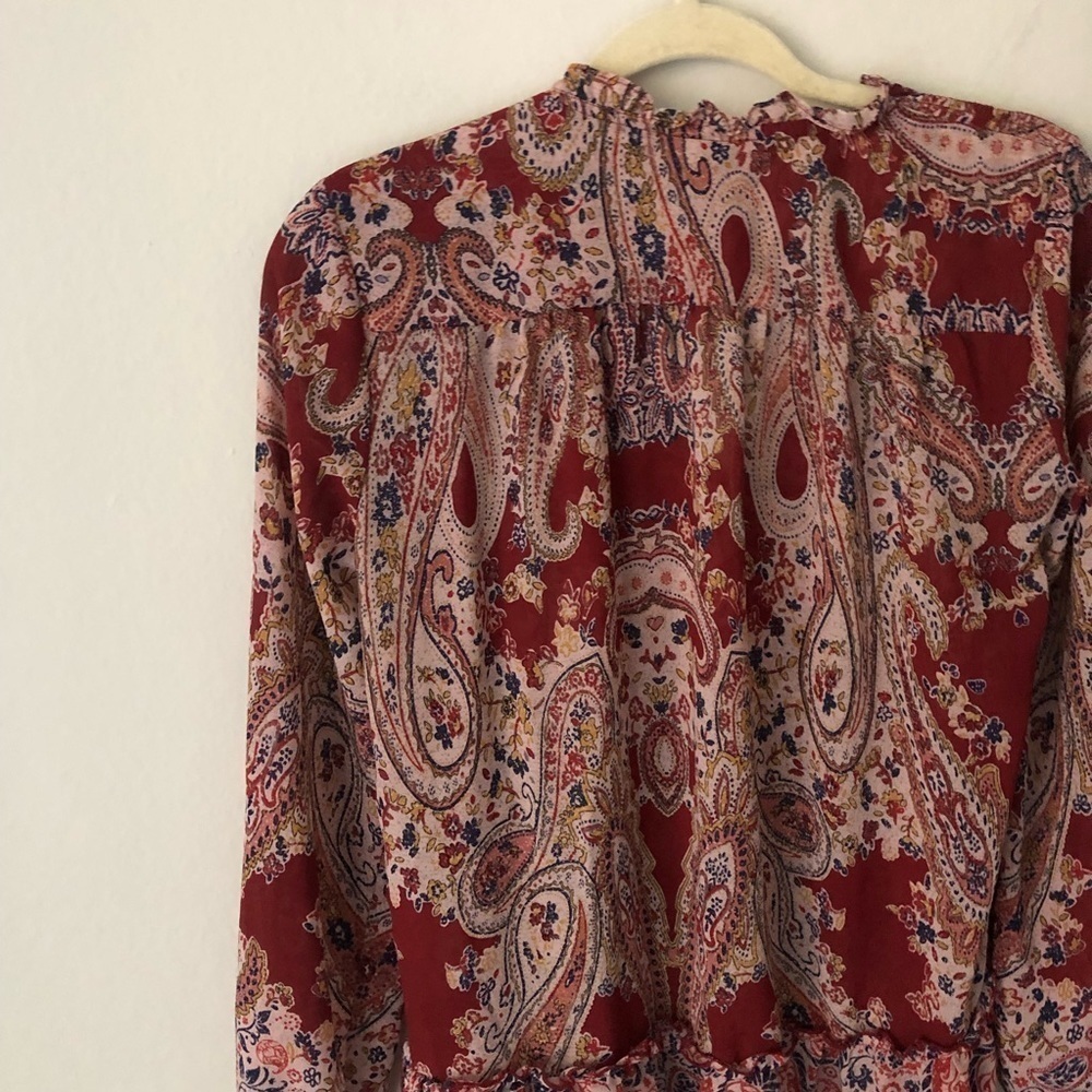 Knox Rose Bohemian Tassel Blouse in Red S - Picture 6 of 8
